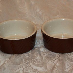 LOT of 2 Hall Pottery 501 Brown Glaze Ovenware